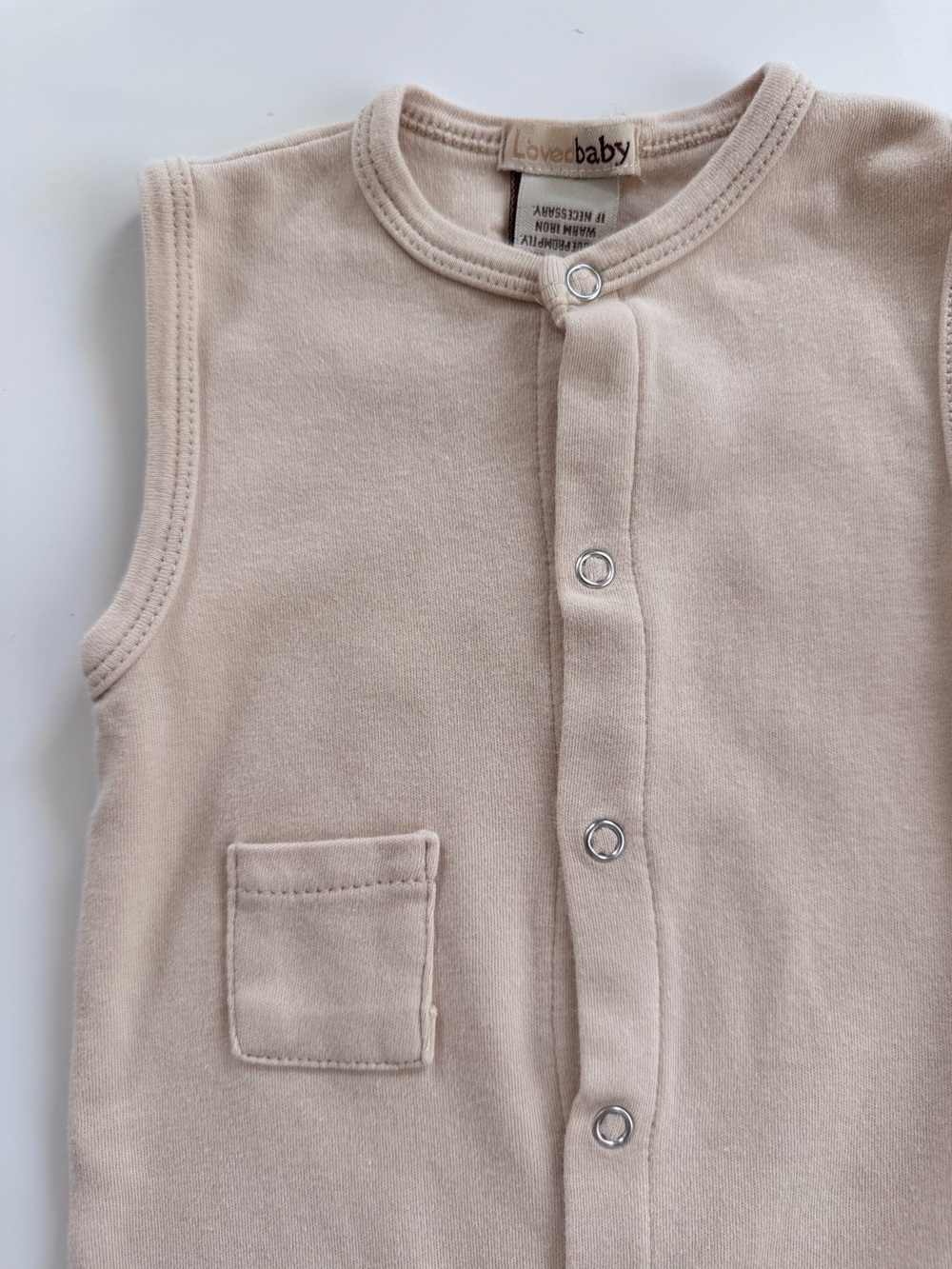 Lovedbaby Neutral Sleeveless Snap Front Romper